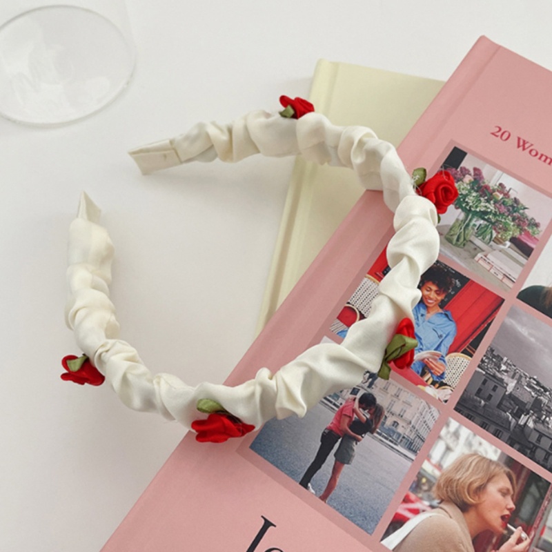 Flgo Băng Đô Cài Tóc Co Giãn Chống Trượt Họa Tiết Hoa Hồng Sáng Tạo Thời Trang Cho Nữ