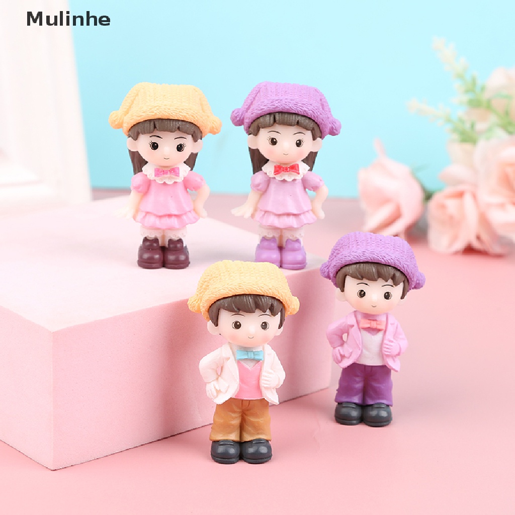 1 Cặp Tượng Chú Hề Đội Nón Lãng Mạn Trang Trí Nhà Búp Bê