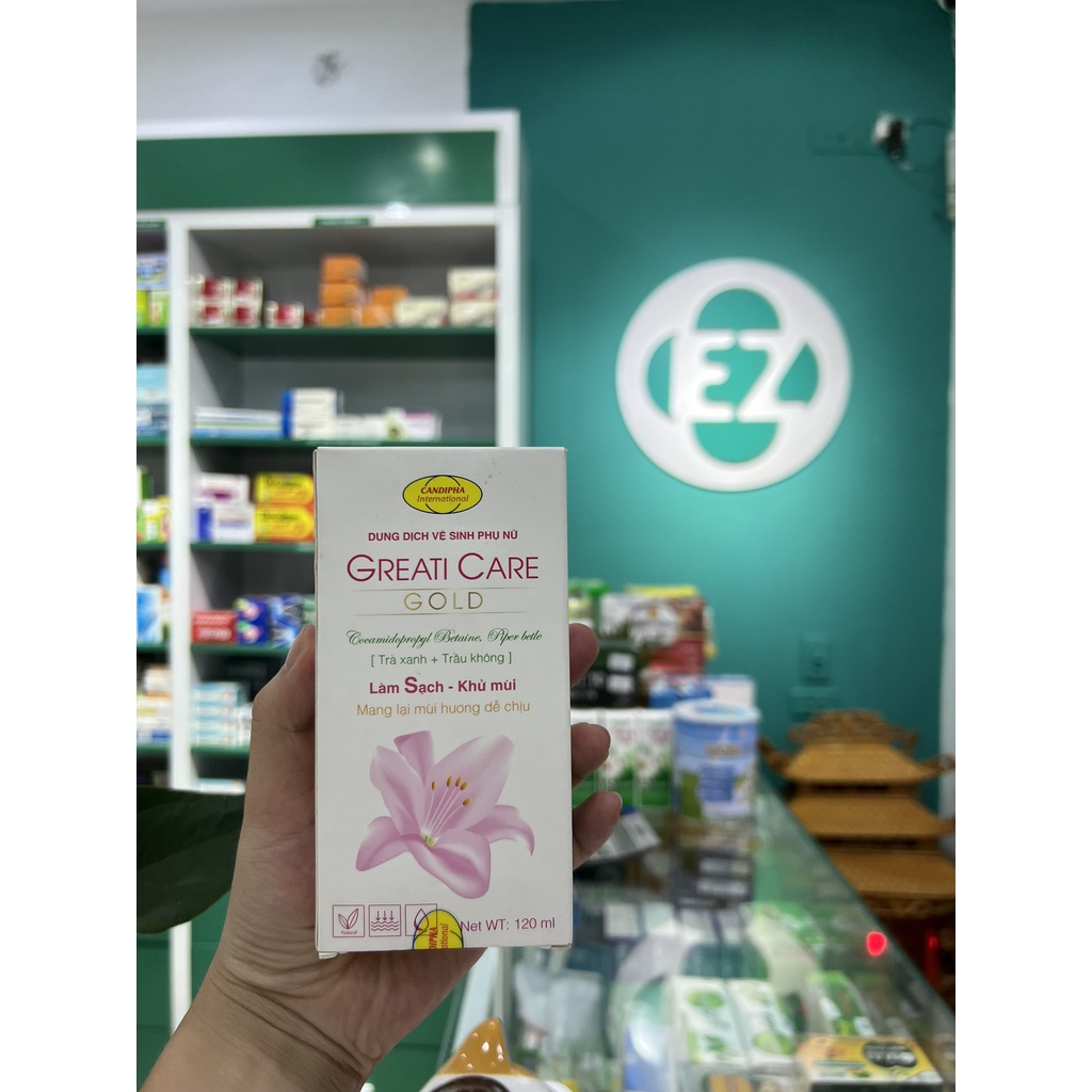 Dung dịch vệ sinh phụ nữ Greati care gold hỗ trợ làm sạch vùng kín, dưỡng ẩm, bảo vệ vùng kín tốt nhất Ez pharmacy