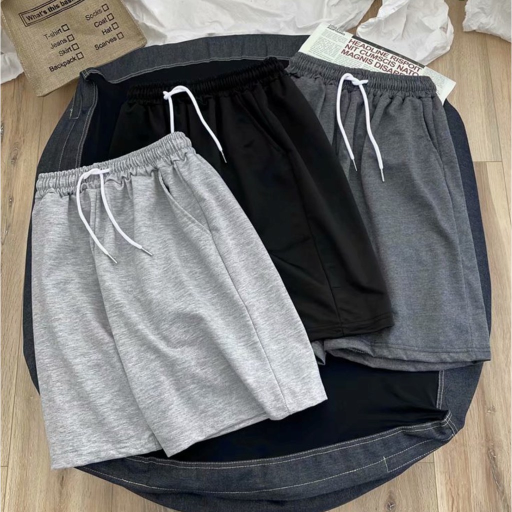 Quần Short, Đùi Nam Màu Đen Trơn Giải Rút Phong Cách Hàn Quốc Chất Nỉ U Mì Hè 2021-QD07 | BigBuy360 - bigbuy360.vn