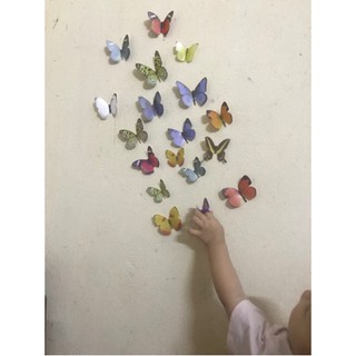 Sét 18 Bướm Dán 3D Trang Trí Tường(hanh)