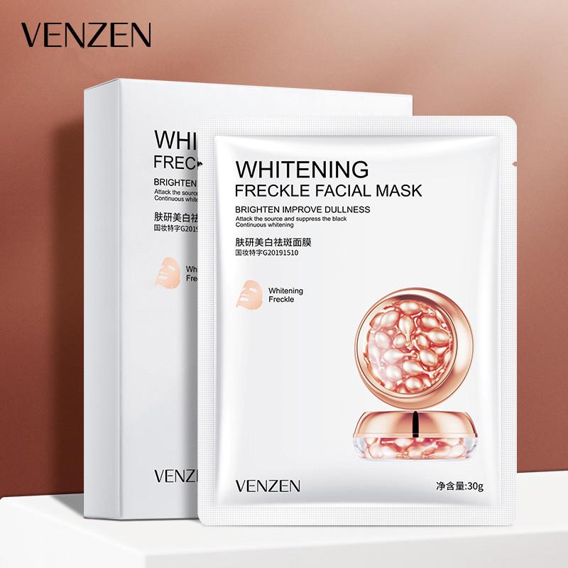 VENZEN There are two types of Placenta Essence Mask Whitening and Anti-Freckle Mask, 5 pieces in a box, 30 grams each