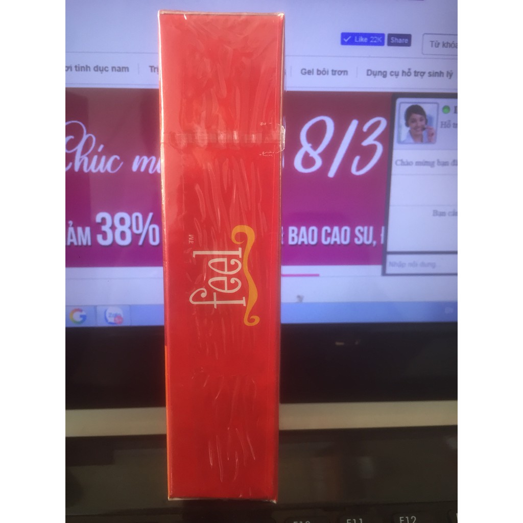 [Shopee mall]Mỏng Trơn Không Gai cảm giác chân thật Bao Cao Su Feel Prolong 12C