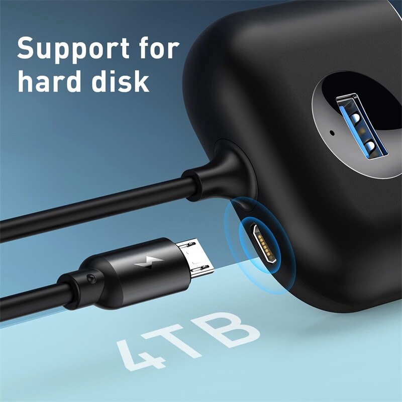 Baseus Cáp Chia 4 Cổng USB 2.0 Thiết Kế Cao Cấp Cho Macbook Pro Có Cổng Loại C/USB 3.0