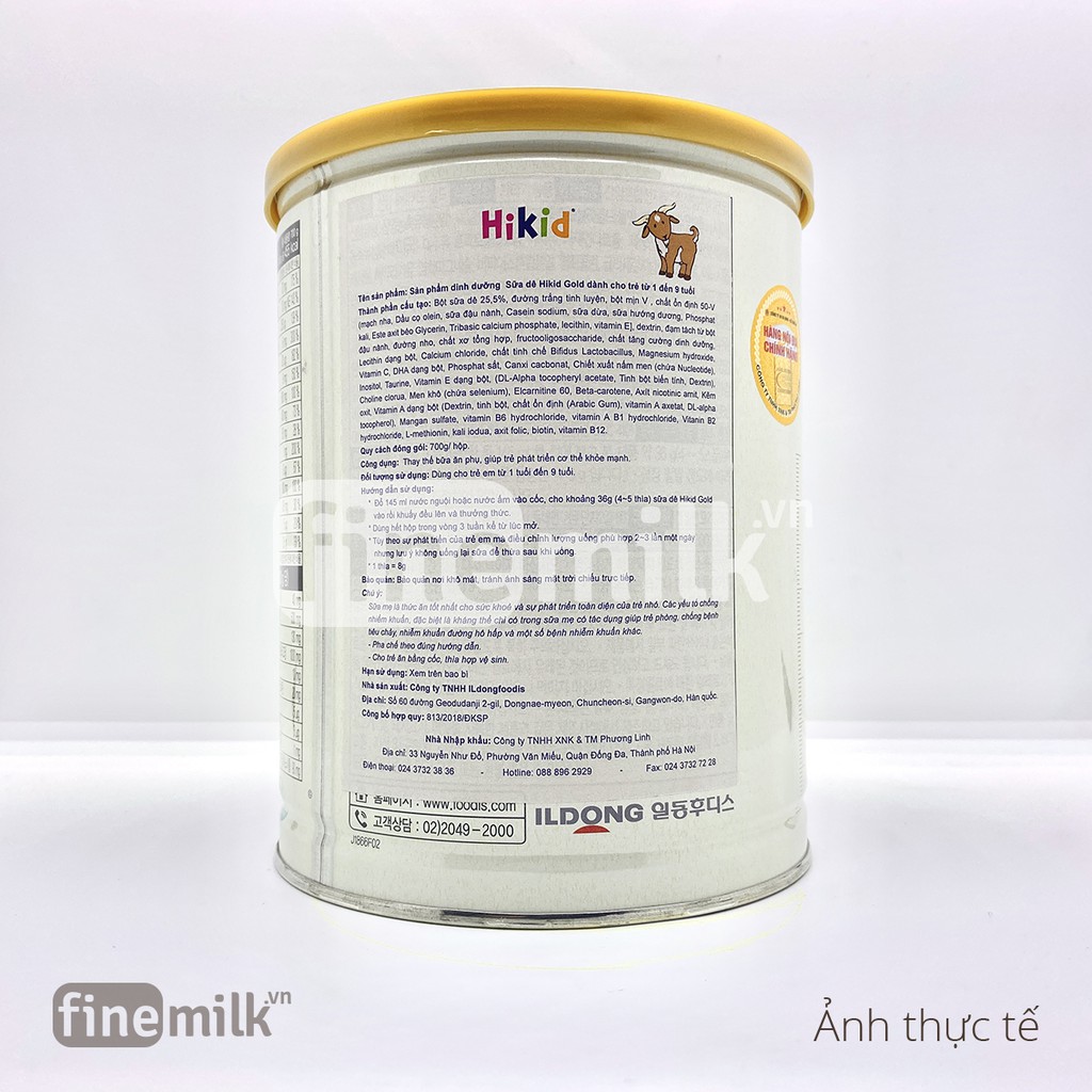 [Chính hãng] Sữa bột Hikid Dê Hàn Quốc 700gram cho trẻ cao lớn khoẻ mạnh
