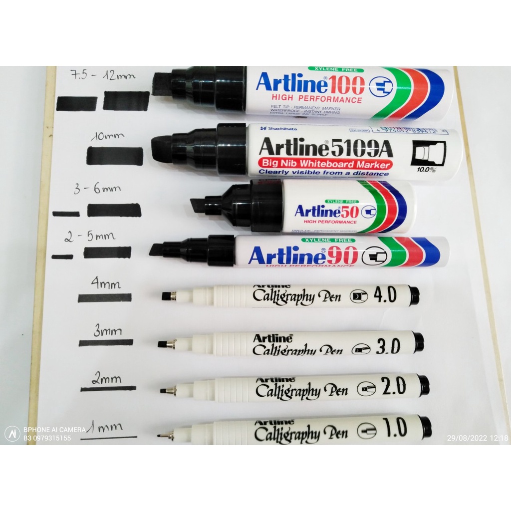 Bút vẽ tham mưu kỹ thuật 1-2-3-4-5-6-7.5-10-12li