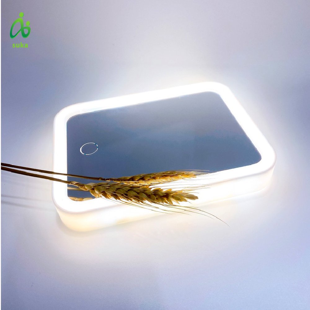 Gương để bàn-gương trang điểm có đèn led hình chữ nhật SK