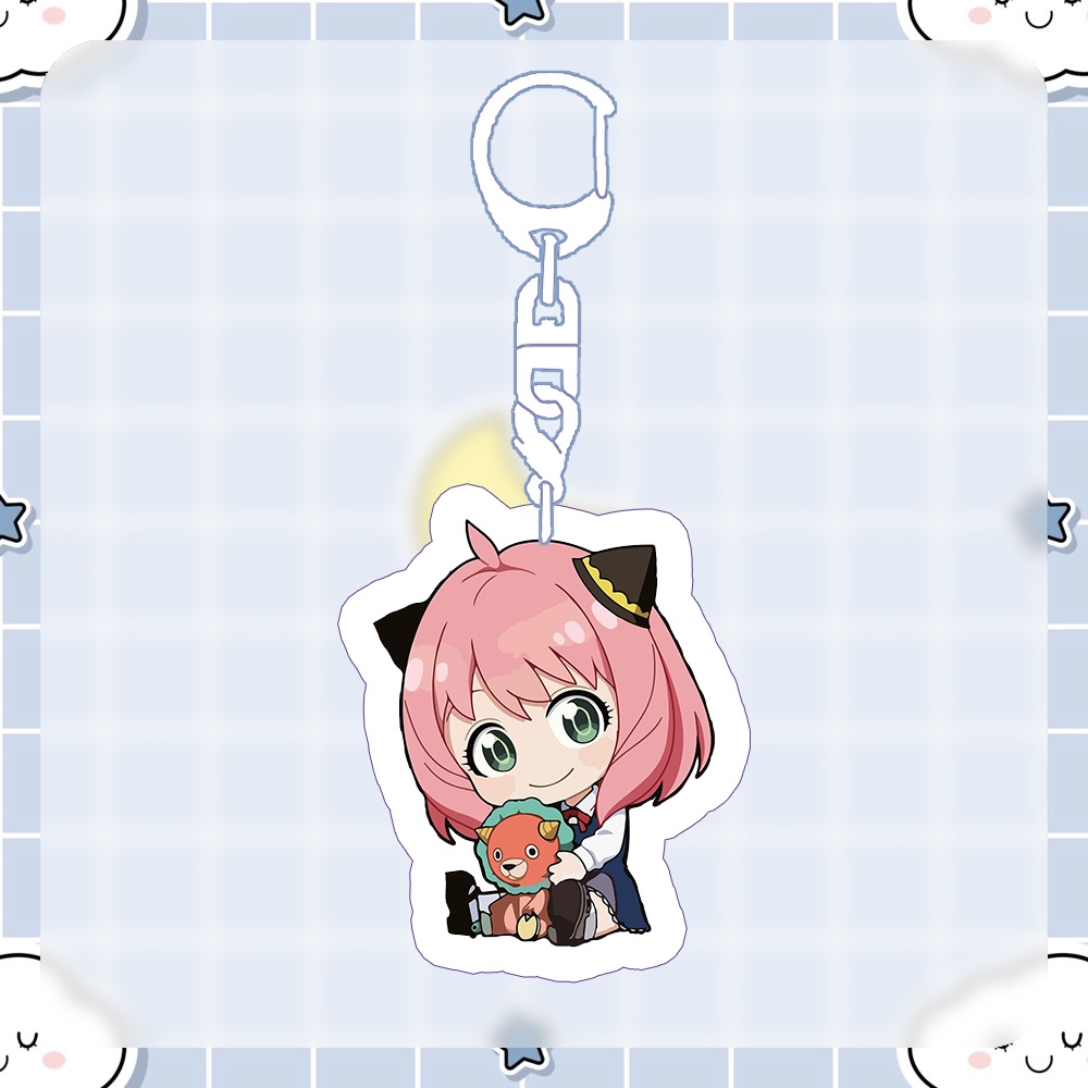 ( NGỒI ) Móc khóa in hình SPY X FAMILY GIA ĐÌNH ĐIỆP VIÊN anime chibi mica trong acrylic