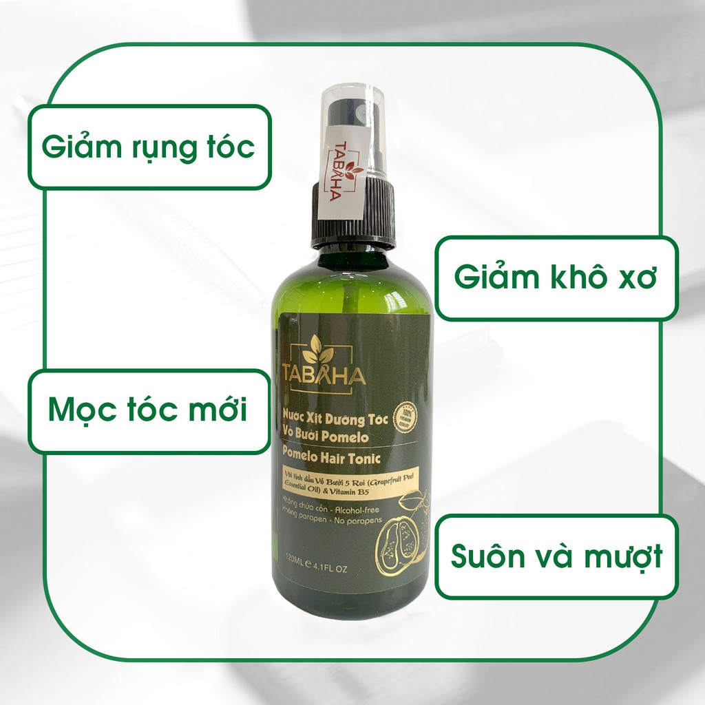 Combo 2 nước xịt dưỡng tóc kích thích mọc tóc Tabaha 120ml từ tinh dầu bưởi Năm roi &amp; Vitamin B5