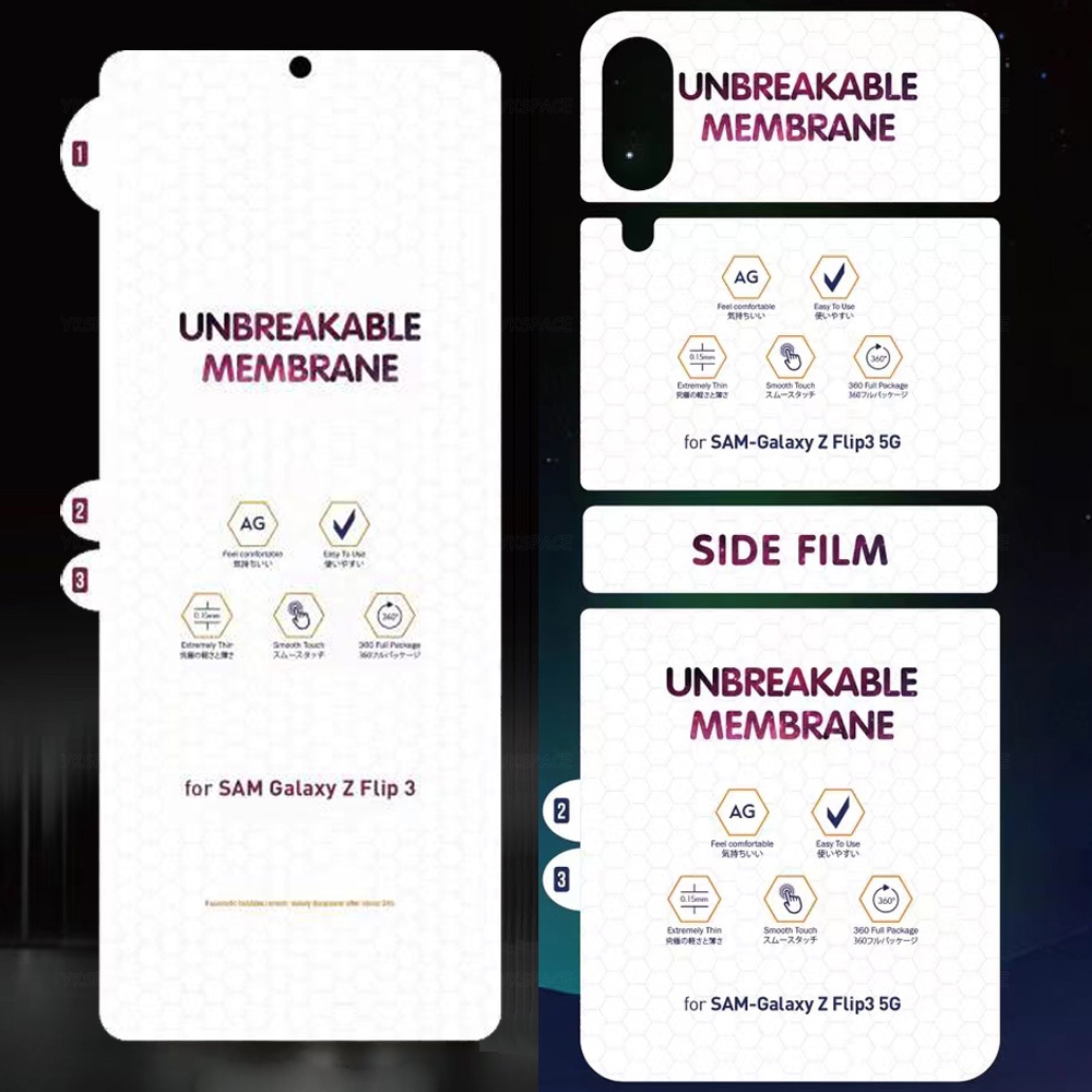 Miếng Dán Hydrogel 3 Trong 1 Bề Mặt Nhám Bảo Vệ Màn Hình Điện Thoại Samsung Galaxy Z Flip 3 4 Flip4 5G