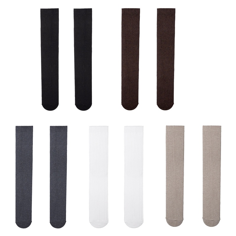 1 Đôi Tất Chân Cotton Màu Trơn Thời Trang Cho Nữ
