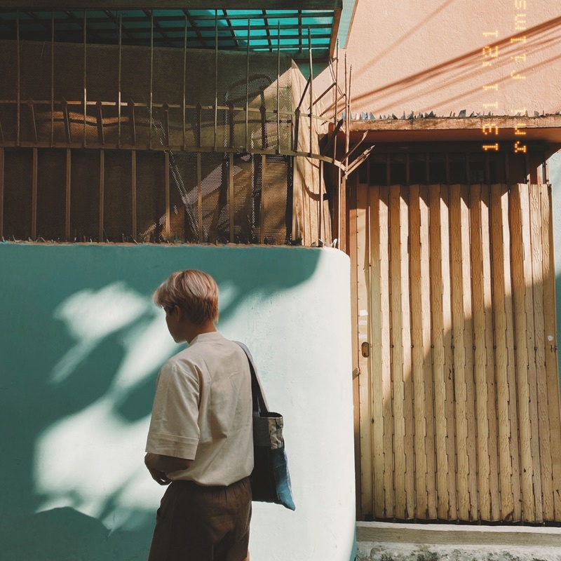 75s - COTUSHIRT áo linen cổ trụ túi phối cá