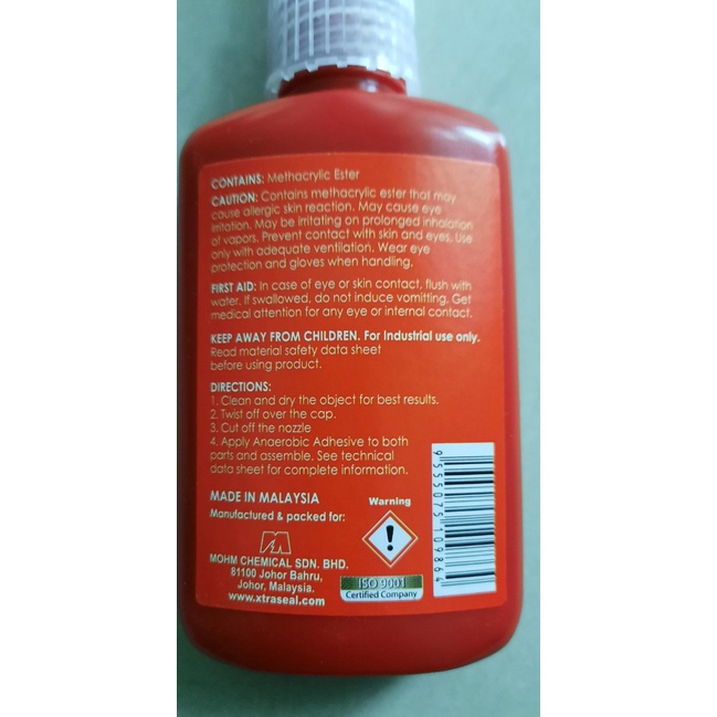 KEO KHÓA REN, CHỐNG THÁO BULONG THREADLOCKER 9262 - X'TRASEAL, MALAYSIA