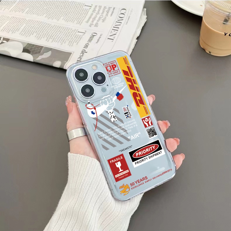 Ốp Điện Thoại TPU Gel Đệm Khí Chống Rơi Hình Mã Vạch Dhl Cho iPhone 13 Pro Max 14 12 iPhone 11 XR 8 7 SE 2022