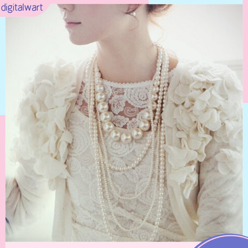 Vòng cổ Chuỗi Hạt Ngọc Trai Giả Nhiều Lớp Cho Nữ