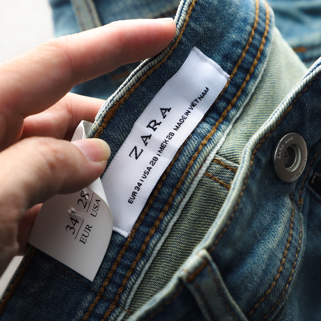 Quần jean dài nam ZRA wash xanh rêu,form slimfit chất vải jean co giãn nhẹ-HÀNG VNXK ZR001