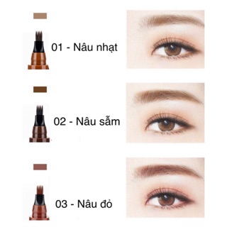 Bút kẻ lông mày 4D chống nước, bút kẻ mày phẩy sợi kẻ mắt 4D