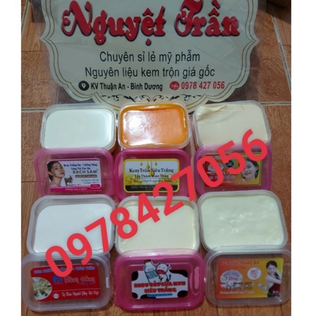 Kem vuông siêu trắng 100g các loại