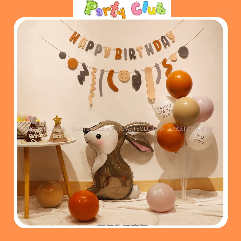 Set bóng trang trí sinh nhật cho bé hình thỏ con ngộ nghĩnh