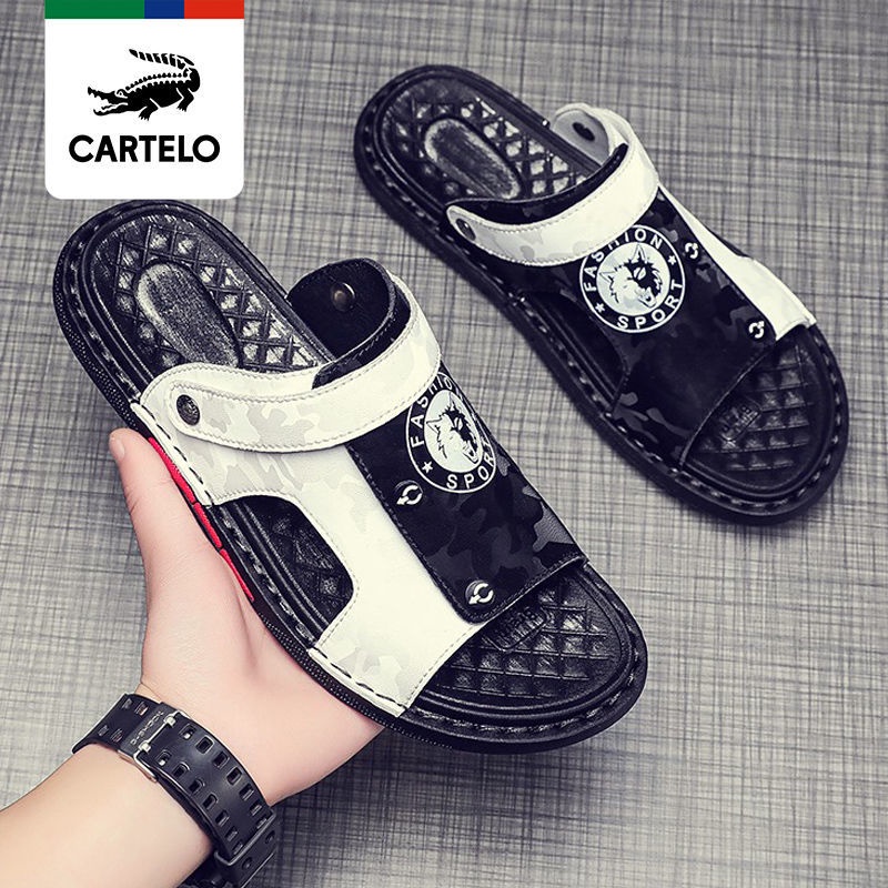 Giày Sandal Da Cá Sấu Đế Mềm Chống Trượt Thời Trang Mùa Hè Cho Nam