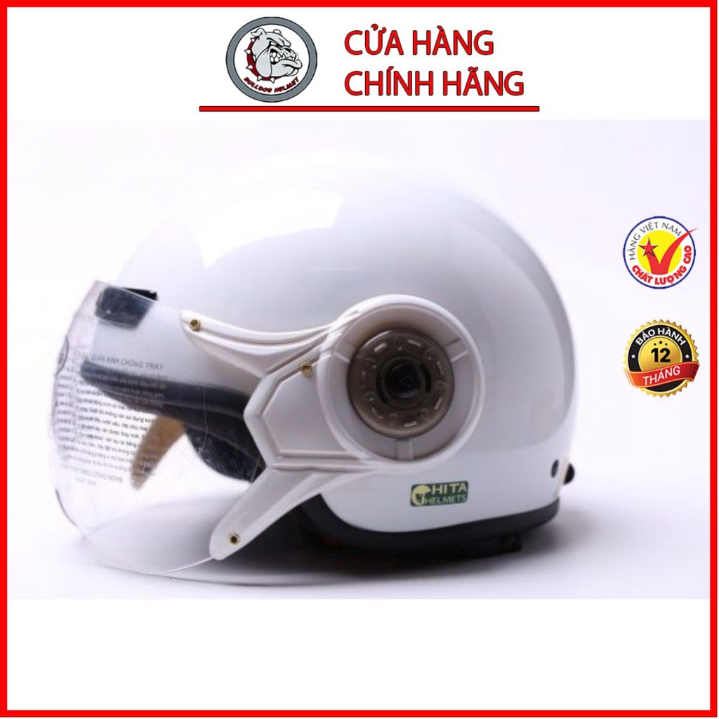 Mũ Bảo Hiểm Chita CT28 kính - Màu trắng