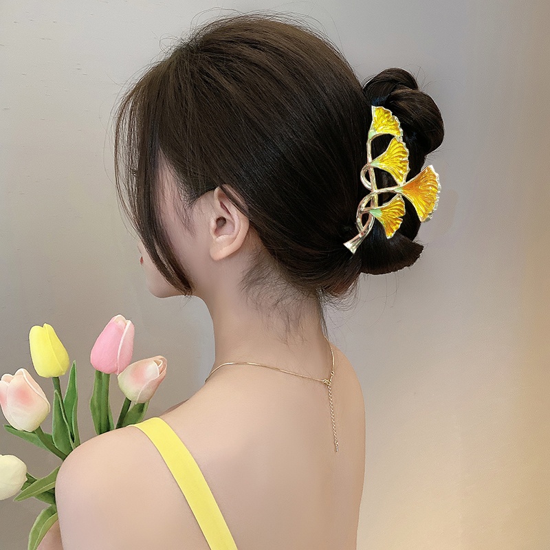 Kẹp tóc HAIMEIKANG kim loại hình hoa cánh bướm đính đá thời trang Hàn Quốc