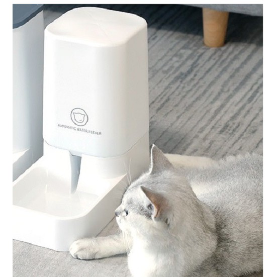Hanpet.GV- Máy cho chó mèo ăn uống bán tự động dành cho chó mèo lớn Loại có bồn chứa 3,8 lít- Bộ Bát ăn và uống