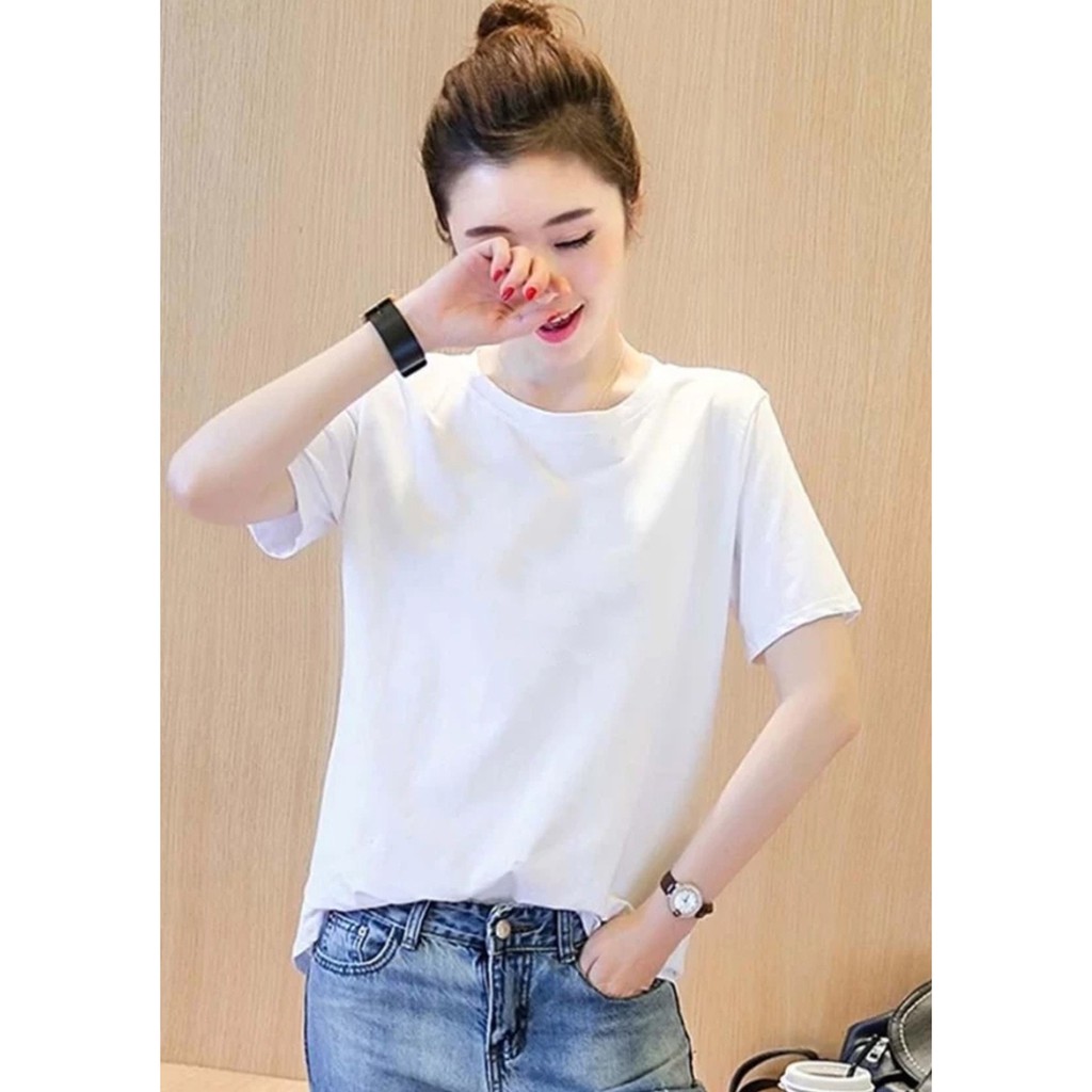 [Kèm video] Áo thun nữ cổ tròn trắng trơn Size S,M,L form đẹp vải mịn Kabuto | BigBuy360 - bigbuy360.vn