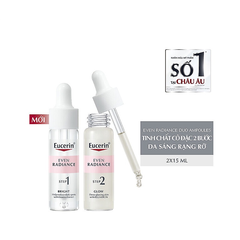 Eucerin Tinh chất dưỡng sáng da 2 bước Even Radiance Duo Ampoules (2x15ml)