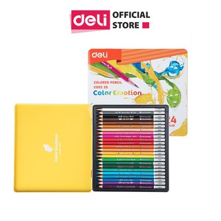 Bút chì màu học sinh hộp sắt deli 12/24/36 màu/hộp - ec00205/ec00225/ec00235
