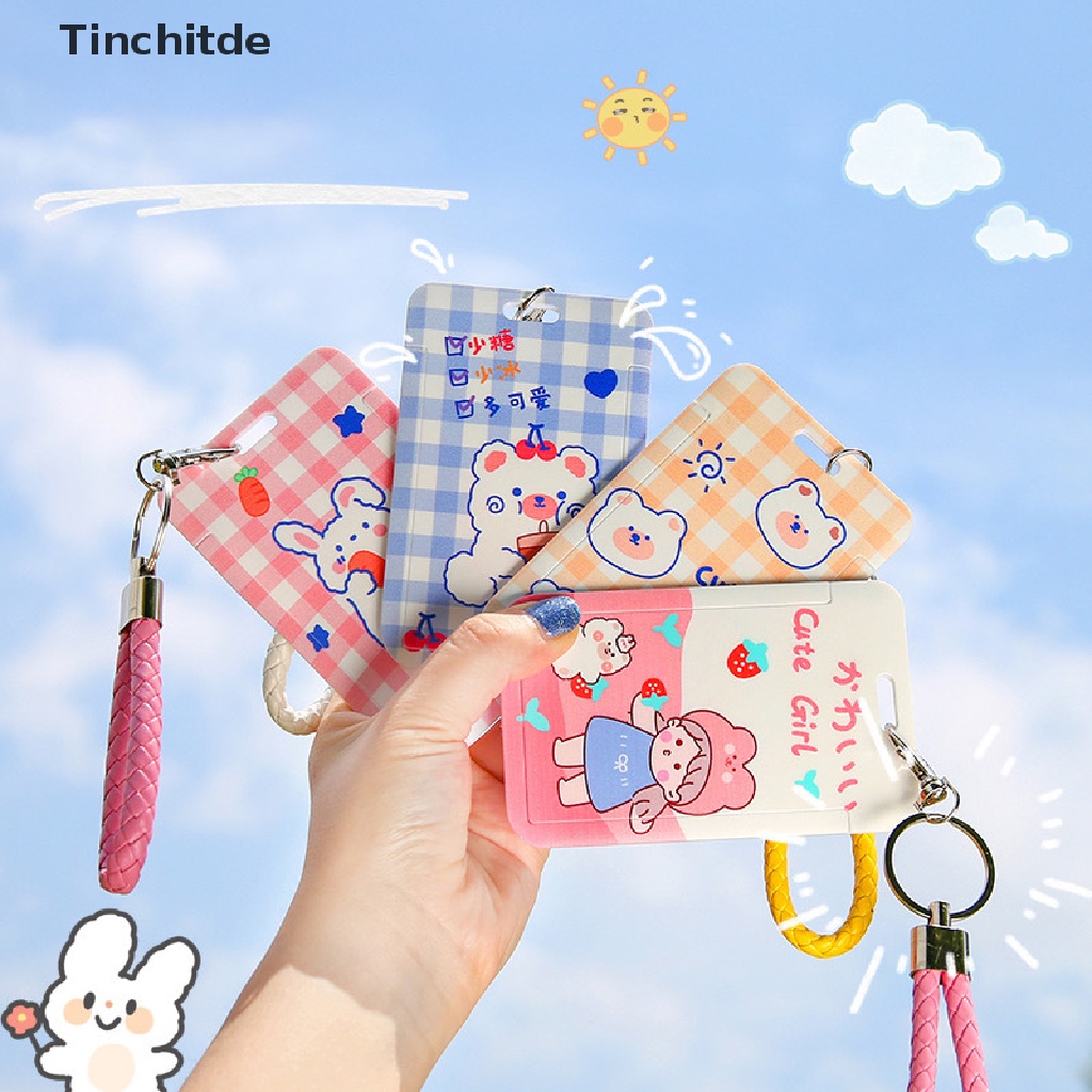 Túi Đựng Thẻ ID Họa Tiết Hoạt Hình Dễ Thương Kèm Móc Khóa Tiện Dụng