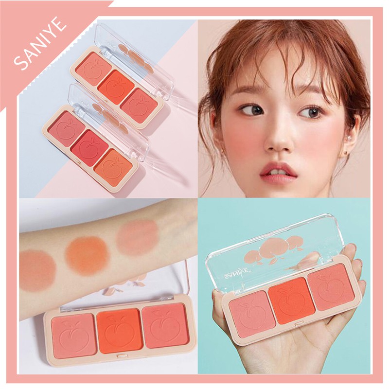 Bảng Phấn Má Hồng SANIYE E0334 Love Peach 3 Màu Tông Lì 9g
