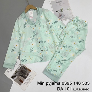 Đồ ngủ pyjamas lụa mango tay dài quần dài