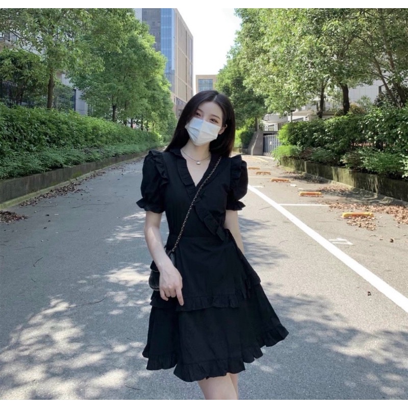 Đầm bèo cổ V big size dành cho khách ngoại cỡ từ 60-90 ký