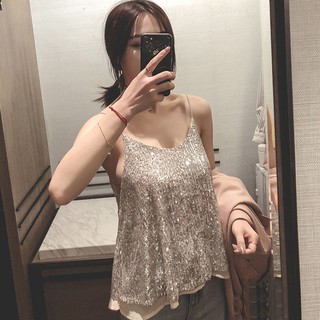 Áo hai dây kim sa HÌNH THẬT lấp lánh bling bling đi tiệc đi bar sexy sang chảnh