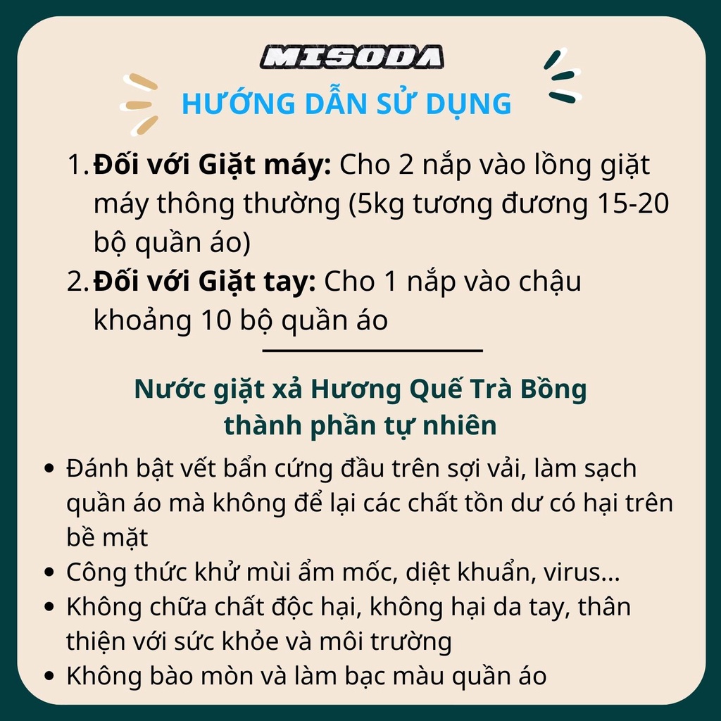 Nước giặt xả Hương Quế Trà Bồng 1000ml – 3800ml, khử mùi ẩm mốc, hút sạch vết bẩn, thành phần tự nhiên