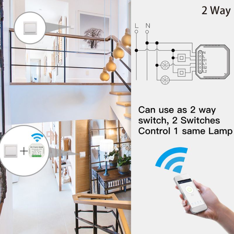 Mô Đun Rơ Le Công Tắc Đèn Thông Minh Kết Nối WiFi