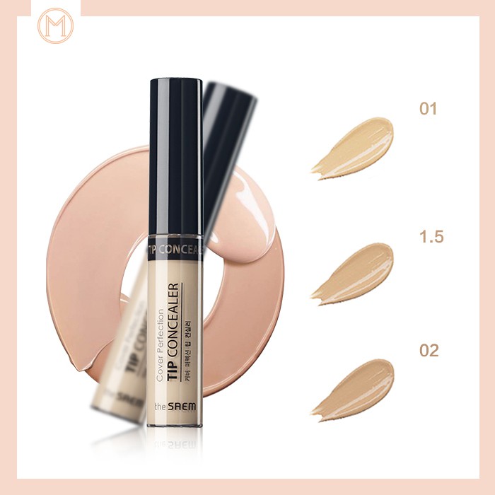 Kem che khuyết điểm The Saem Cover Perfection Tip Concealer, chỉ số chống nắng SPF28 /PA++