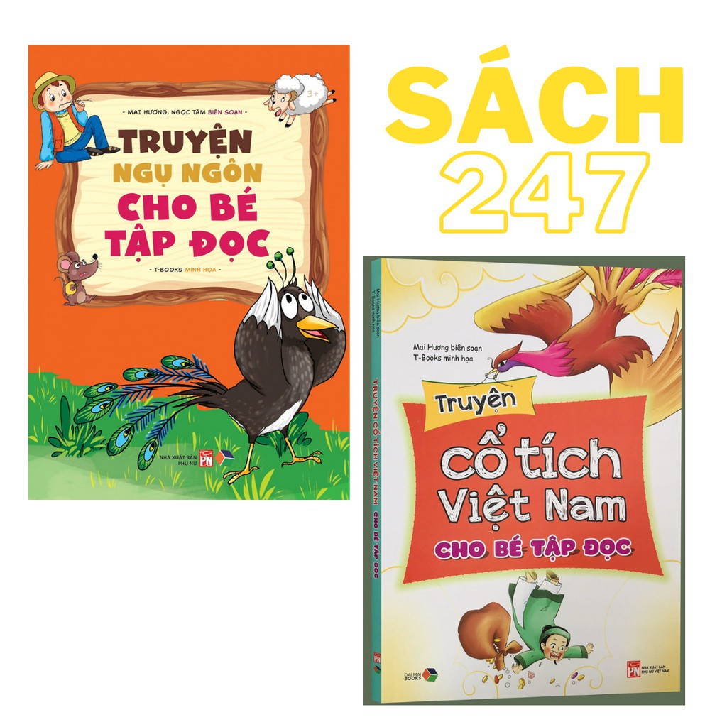 Sách - Combo Truyện Cổ Tích Việt Nam Cho Bé Tập Đọc + Truyện ngụ Ngôn Cho Bé Tập Đọc