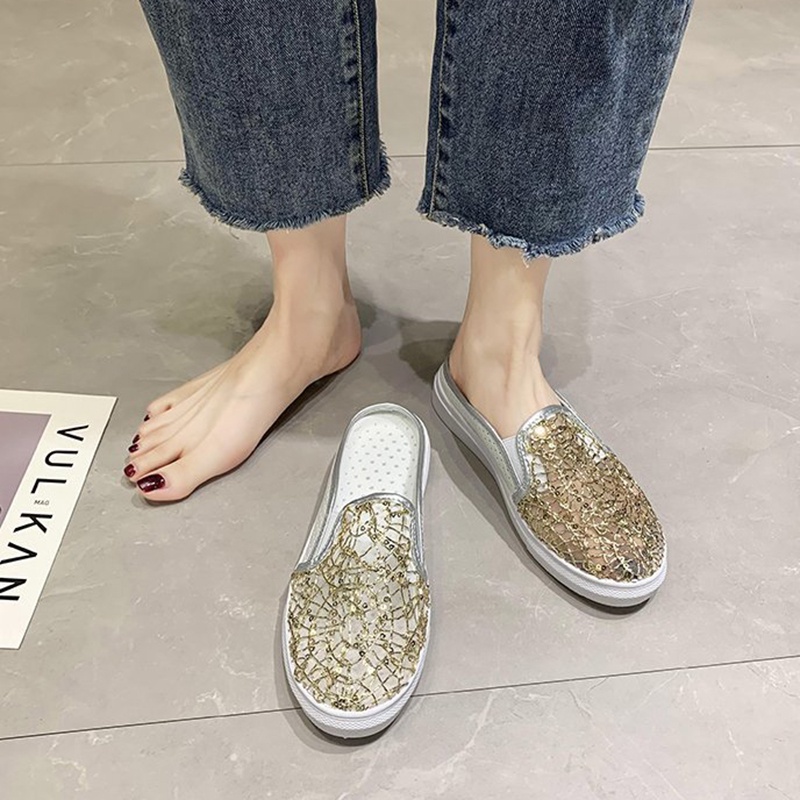 Dép bít mũi IELGY đế dày phối lưới thoáng khí thời trang dành cho nữ