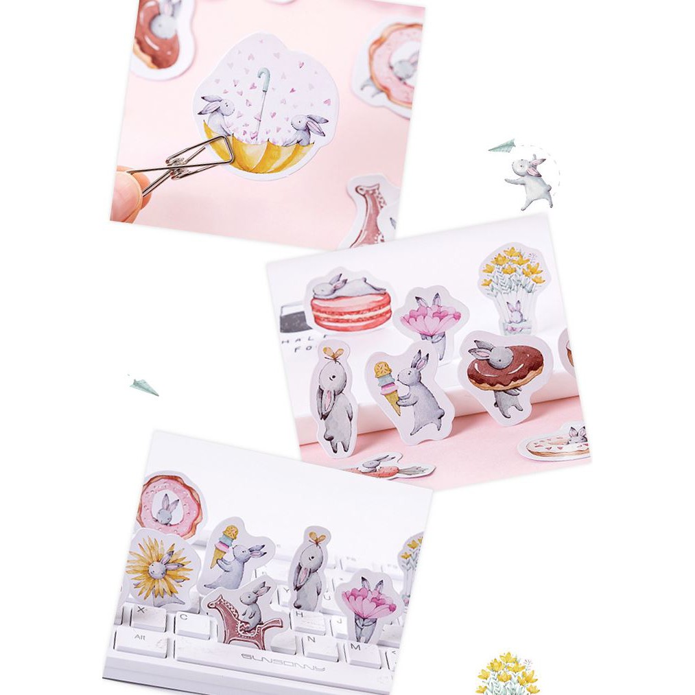 Bộ 45 Sticker Thỏ Cà Rốt E77