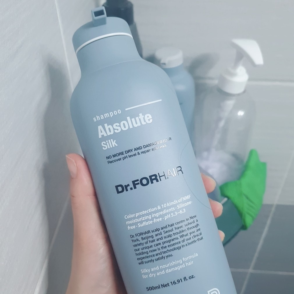 Bộ dầu gội xả dưỡng, giữ màu tóc nhuộm Dr.FORHAIR/Dr For Hair Absolute Silk 500ml/chai