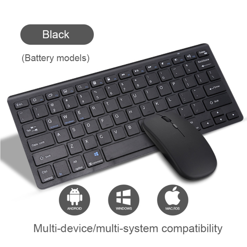 Mới Bộ Bàn Phím + Chuột Bluetooth Không Dây Cho Điện Thoại / Laptop / Ipad / Ios / Android