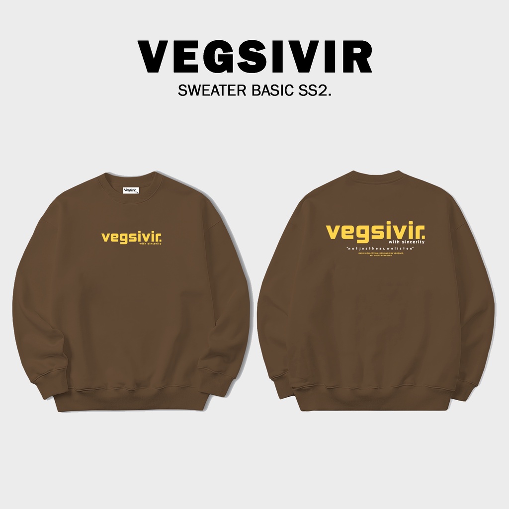 Áo sweater nỉ chân cua Vegsivir - BASIC SS2