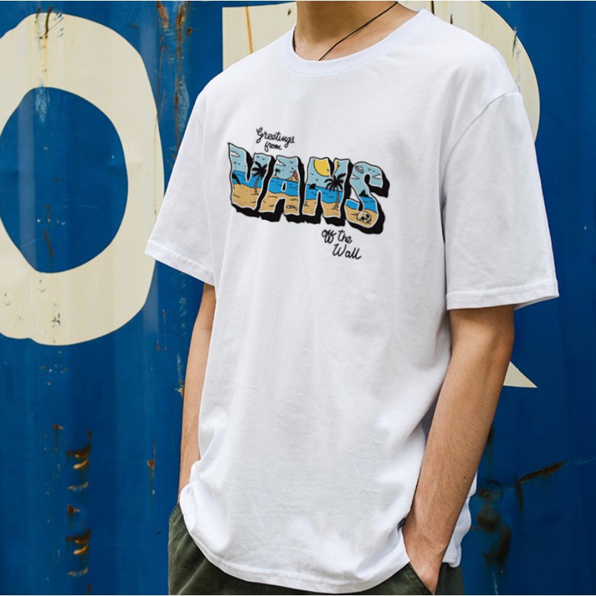 Áo thun tay lỡ nam nữ Vans Summer Unisex oversize form rộng áo phông rộng mùa hè basic tee phối quần jean Qlano