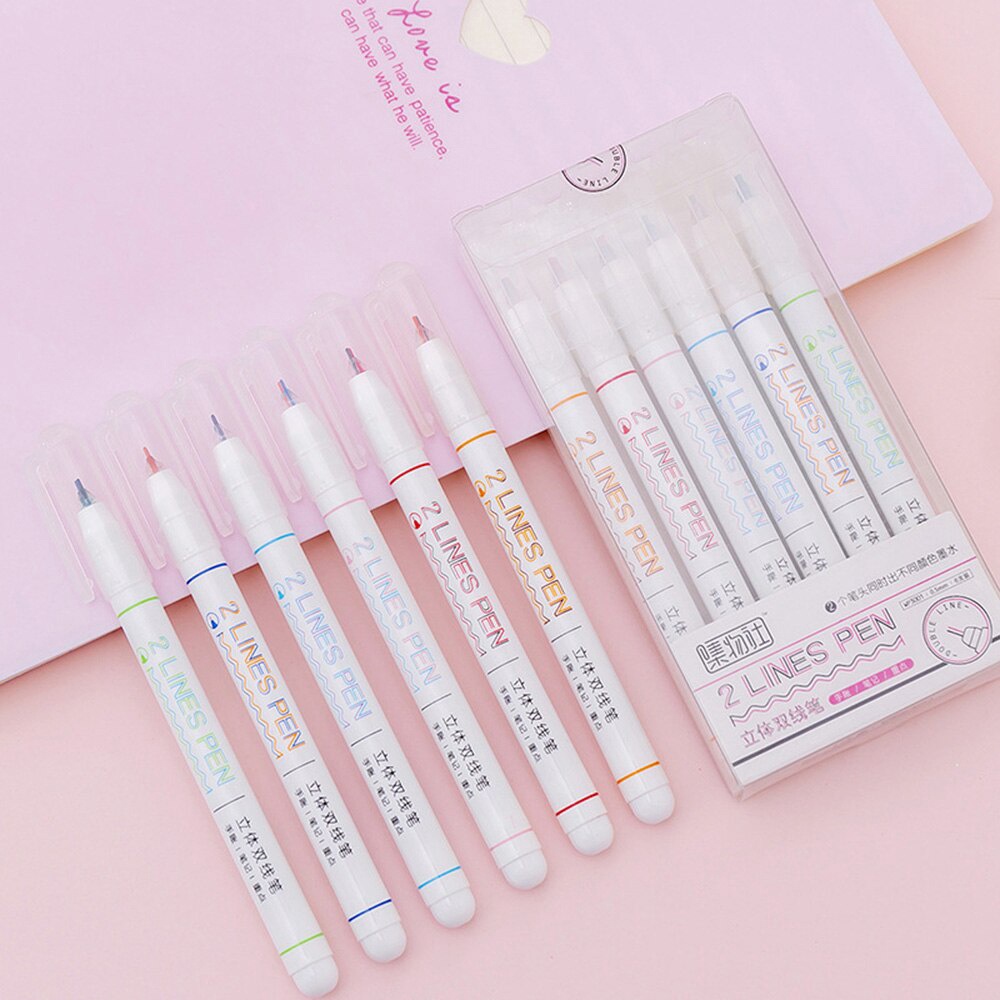 Set 6 Bút Mực Gel Ngòi 0.5mm Trang Trí Sổ Tay