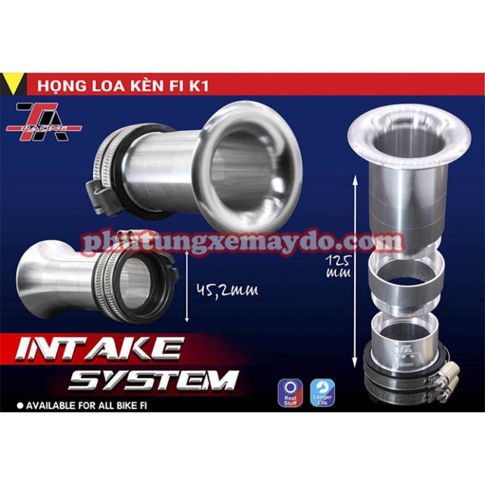 HỌNG GIÓ LOA KÈN CNC GẮN HỌNG XĂNG FI TARACING K1 CHO TẤT CẢ CÁC DÒNG XE XÀI HỌNG XĂNG [BAO ĐỔI TRẢ NẾU HÀNG LỔI]