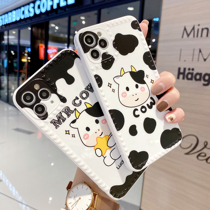 Ốp lưng AISMALLNUT mềm hình bò cho iPhone 6 7 8 8 plus X XS XT iPhone 11 12 XMax | BigBuy360 - bigbuy360.vn