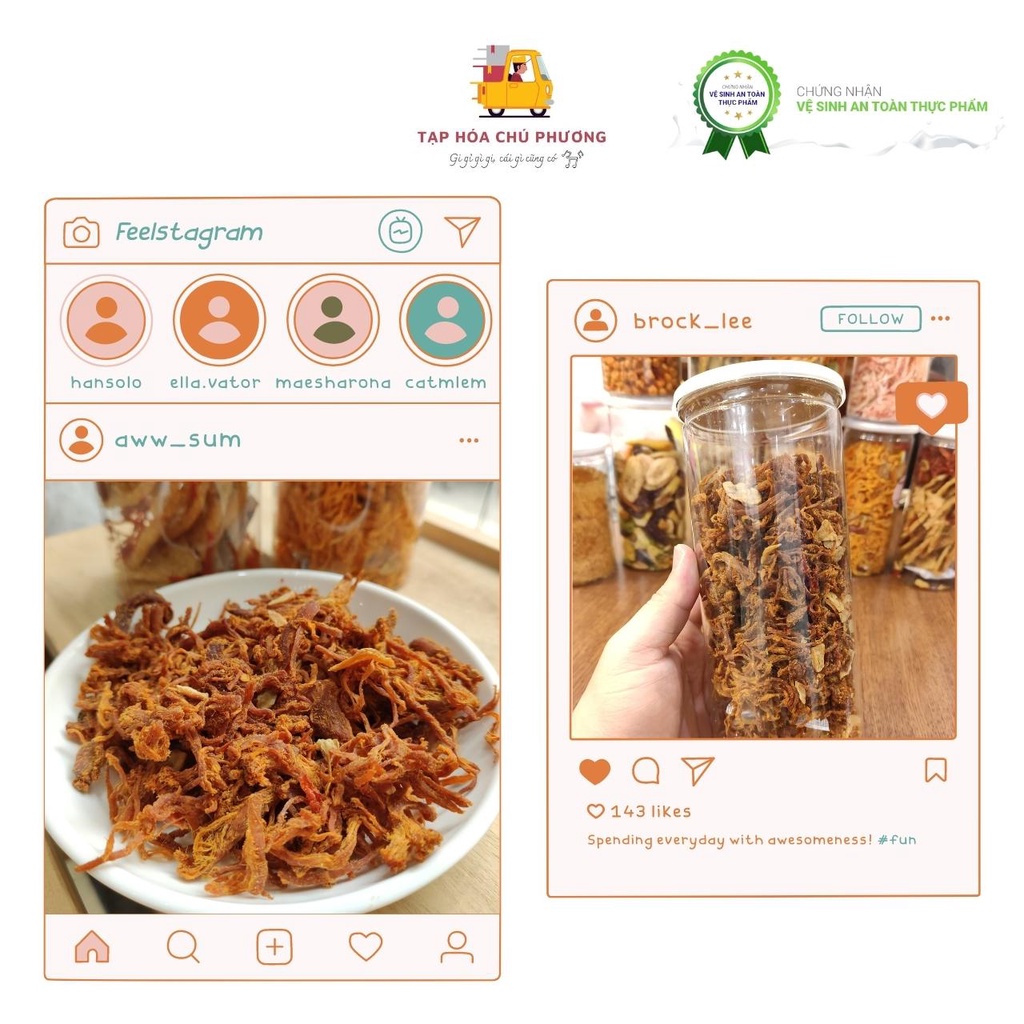 Khô heo cháy tỏi thơm ngon giòn rụm - hũ 300g - Tạp hóa chú Phương