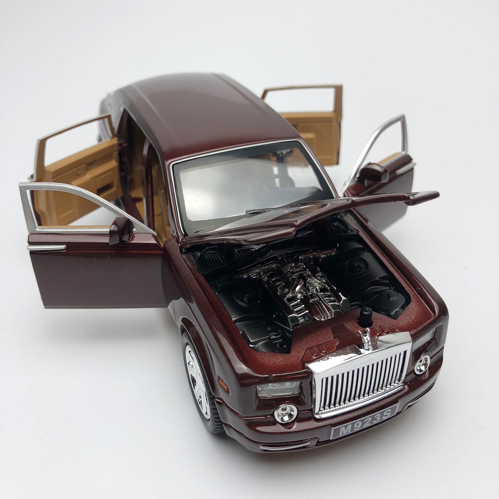 Xe Rolls Royce Phantom mô hình tỉ lệ 1:24 XLG khung thép, sơn tĩnh điện màu Đỏ mận